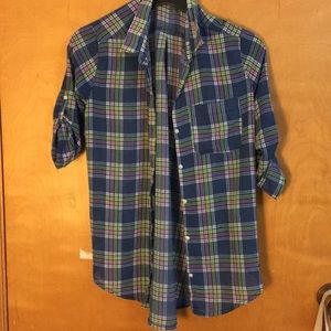 Hollister plaid button up shirt